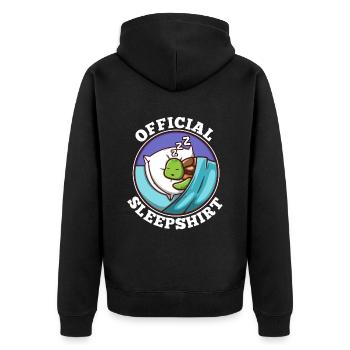 Official sleepshirt Turtle - Unisex Premium Organic Zip Hoodie - black - Back - Nico (187cm)