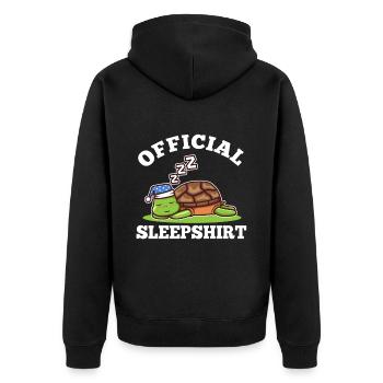 Official sleepshirt Turtle - Unisex Premium Organic Zip Hoodie - black - Back - Nico (187cm)