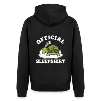 Official sleepshirt Turtle - Unisex Premium Organic Zip Hoodie - black - Back - Nico (187cm)