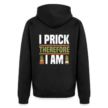 Kaktus Garten - Unisex Premium Bio Zip Hoodie - Schwarz - Hinten - Nico (187cm)