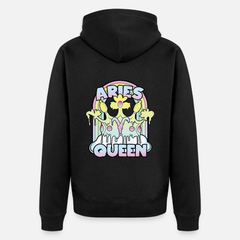 Widder Queen - Unisex Premium Bio Zip Hoodie - Schwarz