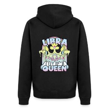 Libra Queen - Unisex Premium Organic Zip Hoodie - black - Back - Nico (187cm)