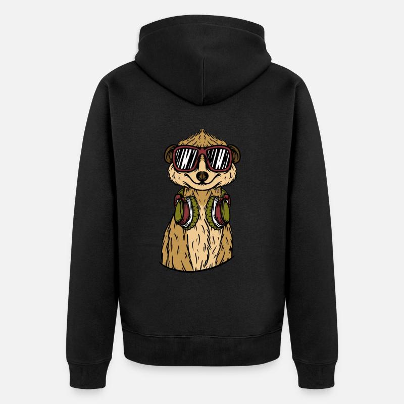 Lunettes de soleil suricates - Veste à capuche bio Premium Unisexe - noir