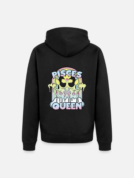 Pisces Queen - Unisex Premium Organic Zip Hoodie - black