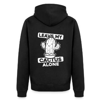 Kaktus Garten - Unisex Premium Bio Zip Hoodie - Schwarz - Hinten - Nico (187cm)