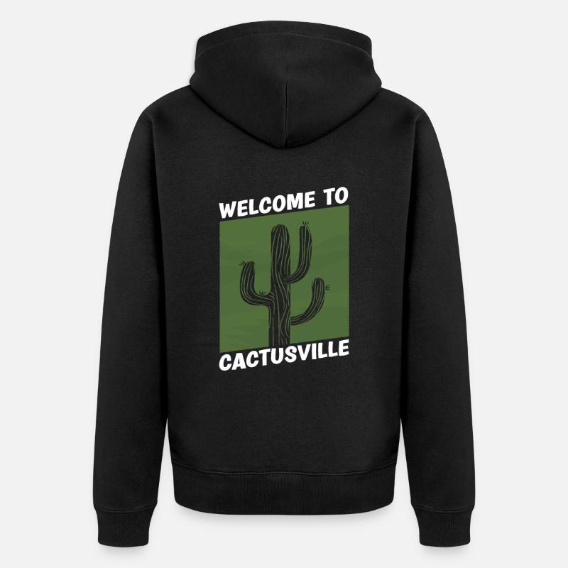 Jardin de cactus - Veste à capuche bio Premium Unisexe - noir
