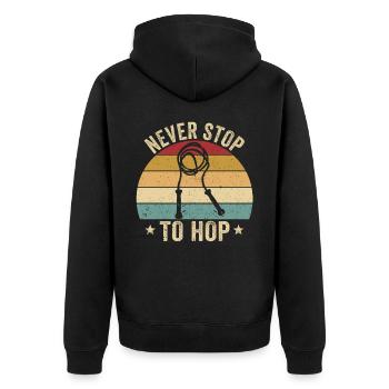 Lustiges Springseil Springseil springen Seil sprin - Unisex Premium Bio Zip Hoodie - Schwarz - Hinten - Nico (187cm)