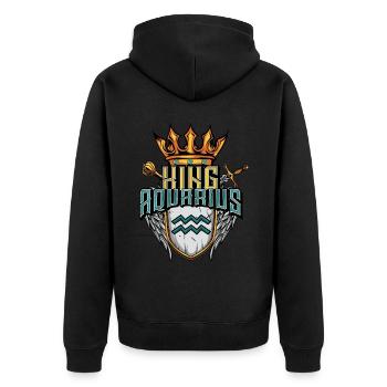 Wassermann Sternzeichen - Unisex Premium Bio Zip Hoodie - Schwarz - Hinten - Nico (187cm)