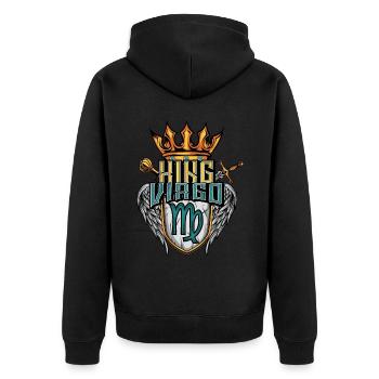 Signe du zodiaque de la Vierge - Veste à capuche bio Premium Unisexe - noir - Dos - Nico (187cm)