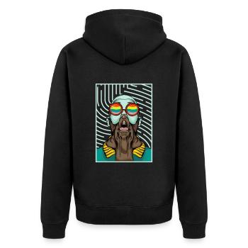 Gay pride - Veste à capuche bio Premium Unisexe - noir - Dos - Nico (187cm)