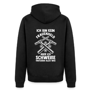 Schweißen Metallbau Metallbauer Schweißer - Unisex Premium Bio Zip Hoodie - Schwarz - Hinten - Nico (187cm)
