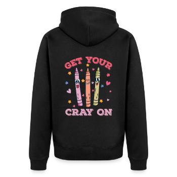 Primary School Teacher Kindergarten Educator - Unisex Premium Organic Zip Hoodie - black - Back - Nico (187cm)