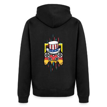 Gaming Gaming Controller Games Gamer - Unisex Premium Bio Zip Hoodie - Schwarz - Hinten - Nico (187cm)