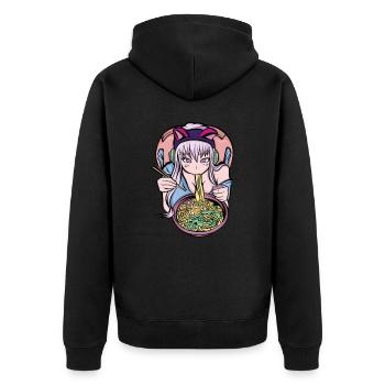 Anime Anime Manga Anime Girl - Unisex Premium Organic Zip Hoodie - black - Back - Nico (187cm)