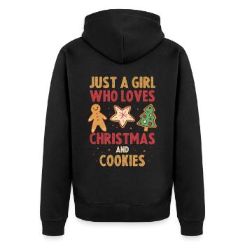 Christmas And Cookies Cookie Gift - Unisex Premium Organic Zip Hoodie - black - Back - Nico (187cm)