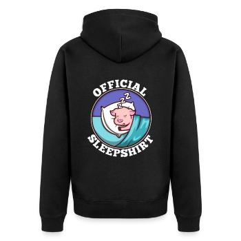 Chemise de nuit officielle Cochon - Veste à capuche bio Premium Unisexe - noir - Dos - Nico (187cm)