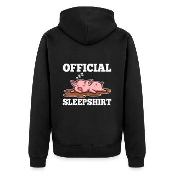 Chemise de nuit officielle Cochon - Veste à capuche bio Premium Unisexe - noir - Dos - Nico (187cm)