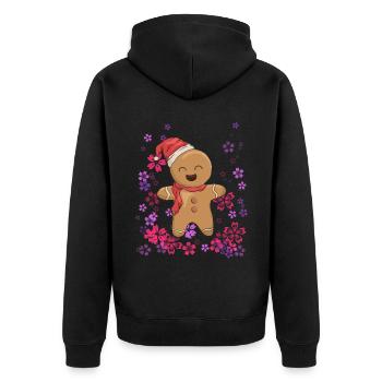 pain d’épices sucré avec des fleurs - Veste à capuche bio Premium Unisexe - noir - Dos - Nico (187cm)