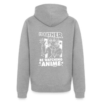 I Love Anime Japan Manga Cosplay Nerd Gift - Unisex Premium Organic Zip Hoodie - heather grey - Back - Nico (187cm)