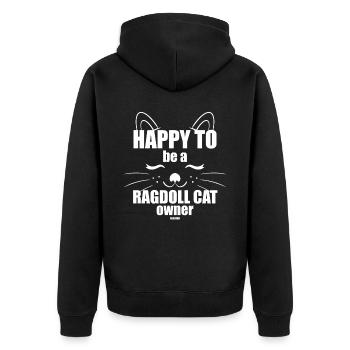 Ragdoll - Unisex Premium Organic Zip Hoodie - black - Back - Nico (187cm)