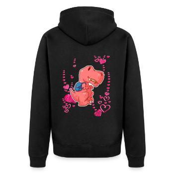 T-Rex Love Hearts Schoolchild - Veste à capuche bio Premium Unisexe - noir - Dos - Nico (187cm)