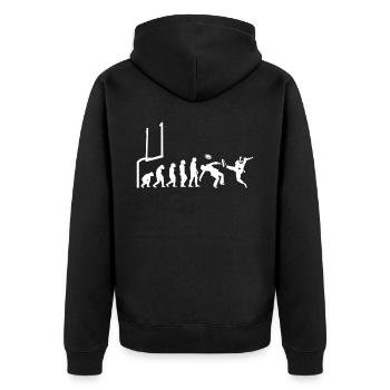Football Player Rugby Ball Football Game Evolution - Unisex Premium Organic Zip Hoodie - black - Back - Nico (187cm)