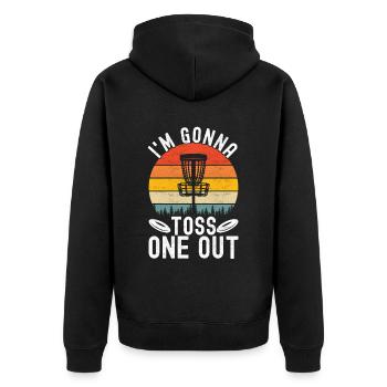 Disc Golf Disc Golfer - Unisex Premium Organic Zip Hoodie - black - Back - Nico (187cm)
