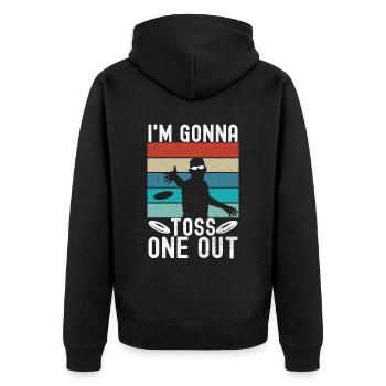 Disc Golf Disc Golfer - Unisex Premium Organic Zip Hoodie - black - Back - Nico (187cm)