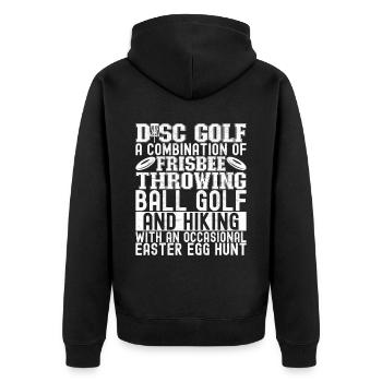 Disc Golf Disc Golfer - Unisex Premium Organic Zip Hoodie - black - Back - Nico (187cm)