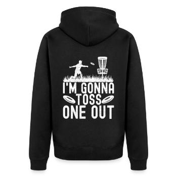 Disc Golf Disc Golfer - Unisex Premium Organic Zip Hoodie - black - Back - Nico (187cm)
