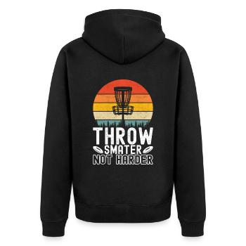 Disc Golf Disc Golfer - Unisex Premium Organic Zip Hoodie - black - Back - Nico (187cm)