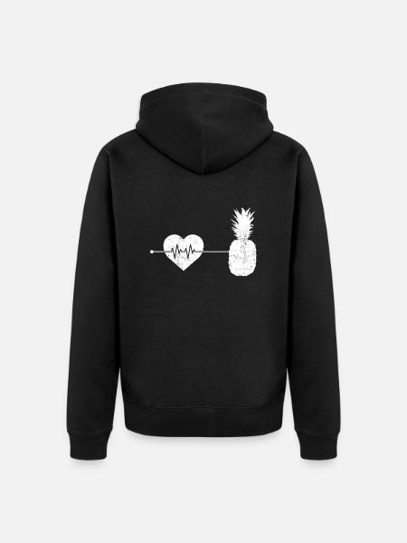 Ananas Herzschlag - Unisex Premium Bio Zip Hoodie - Schwarz