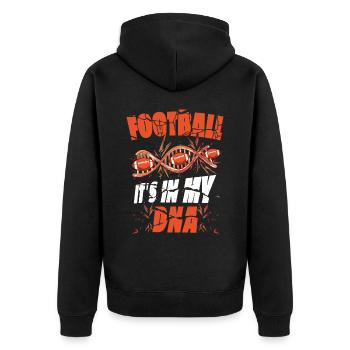 Joueur de football Rugby-ball C’est dans mon ADN américain - Veste à capuche bio Premium Unisexe - noir - Dos - Nico (187cm)