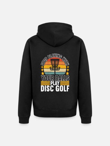 Disc Golf Disc Golfer - Unisex Premium Organic Zip Hoodie - black