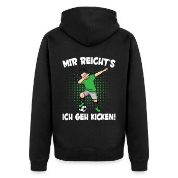 Jungen Mir Reicht's Fußball Lustiges Fußballspiele - Unisex Premium Bio Zip Hoodie - Schwarz - Hinten - Nico (187cm)