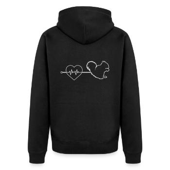 Squirrel heartbeat - Unisex Premium Organic Zip Hoodie - black - Back - Nico (187cm)