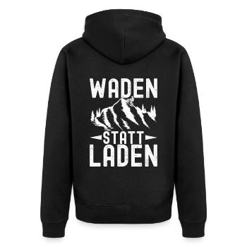 Fahrrad Fahrradfahrer - Unisex Premium Bio Zip Hoodie - Schwarz - Hinten - Nico (187cm)