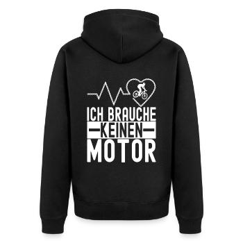 Fahrrad Fahrradfahrer - Unisex Premium Bio Zip Hoodie - Schwarz - Hinten - Nico (187cm)