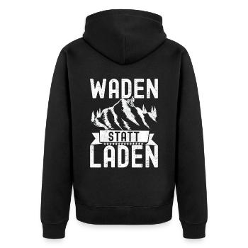 Fahrrad Fahrradfahrer - Unisex Premium Bio Zip Hoodie - Schwarz - Hinten - Nico (187cm)