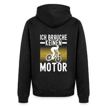 Fahrrad Fahrradfahrer - Unisex Premium Bio Zip Hoodie - Schwarz - Hinten - Nico (187cm)