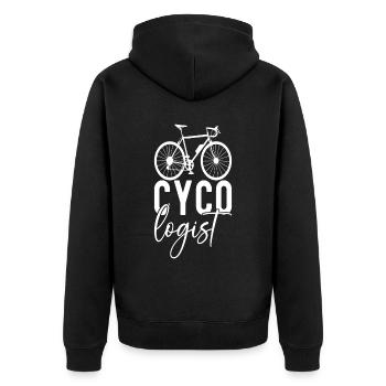 Bicycle cyclists - Unisex Premium Organic Zip Hoodie - black - Back - Nico (187cm)