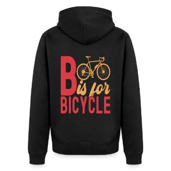 Fahrrad Fahrradfahrer - Unisex Premium Bio Zip Hoodie - Schwarz - Hinten - Nico (187cm)