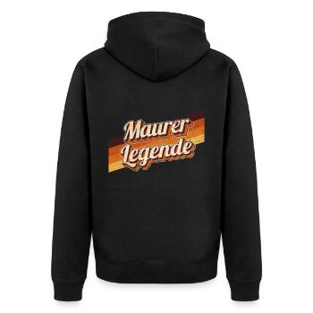 Handwerker Geburtstag als Legende geboren Maurer - Unisex Premium Bio Zip Hoodie - Schwarz - Hinten - Nico (187cm)