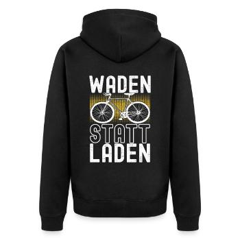 Fahrrad Fahrradfahrer - Unisex Premium Bio Zip Hoodie - Schwarz - Hinten - Nico (187cm)