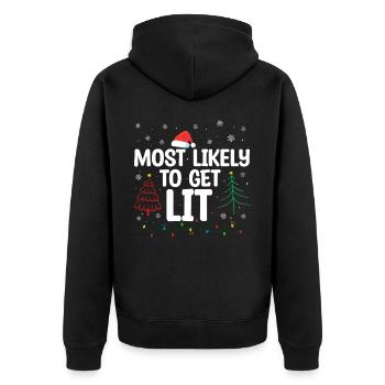 Christmas Quote, Funny Christmas Quote - Unisex Premium Organic Zip Hoodie - black - Back - Nico (187cm)