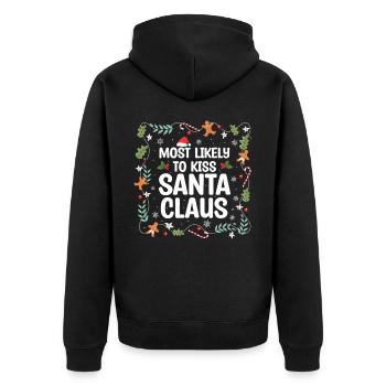 Christmas Quote, Funny Christmas Quote - Unisex Premium Organic Zip Hoodie - black - Back - Nico (187cm)