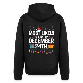 Christmas Quote, Funny Christmas Quote - Unisex Premium Organic Zip Hoodie - black - Back - Nico (187cm)