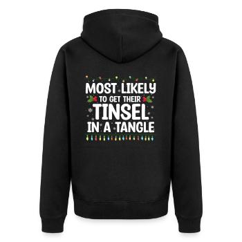 Christmas Quote, Funny Christmas Quote - Unisex Premium Organic Zip Hoodie - black - Back - Nico (187cm)