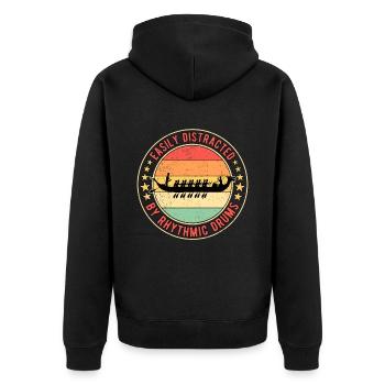 Drachenbootrennen Drachenboot Rhythmic Drums - Unisex Premium Bio Zip Hoodie - Schwarz - Hinten - Nico (187cm)