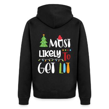 Christmas Quote, Funny Christmas Quote - Unisex Premium Organic Zip Hoodie - black - Back - Nico (187cm)